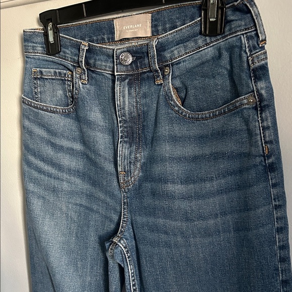 Everlane Women's Blue Crop Ankle Cotton Blend Denim Stretch Every Day Jeans - Picture 5 of 9